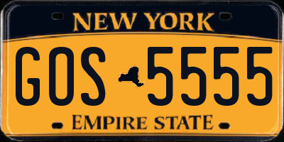 NY license plate GOS5555