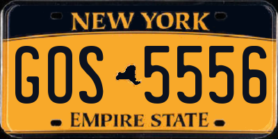 NY license plate GOS5556