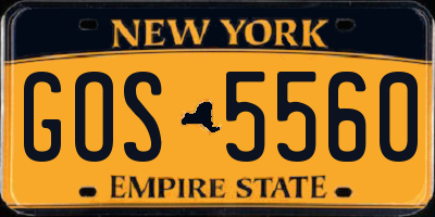 NY license plate GOS5560