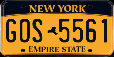 NY license plate GOS5561