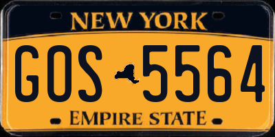 NY license plate GOS5564