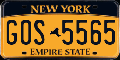 NY license plate GOS5565