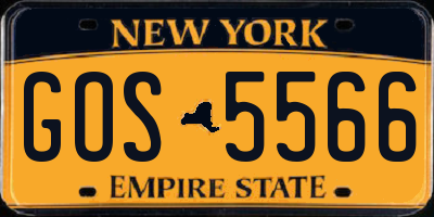 NY license plate GOS5566