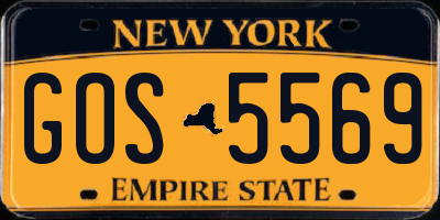 NY license plate GOS5569