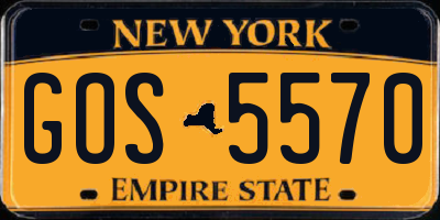 NY license plate GOS5570