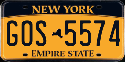 NY license plate GOS5574