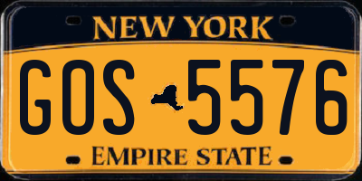 NY license plate GOS5576