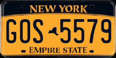 NY license plate GOS5579