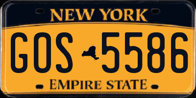NY license plate GOS5586