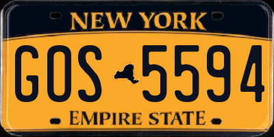 NY license plate GOS5594
