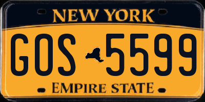 NY license plate GOS5599