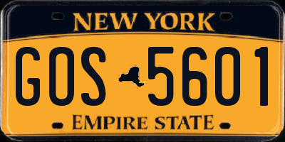 NY license plate GOS5601