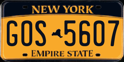 NY license plate GOS5607