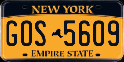 NY license plate GOS5609