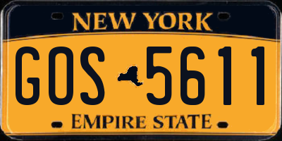 NY license plate GOS5611