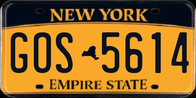 NY license plate GOS5614