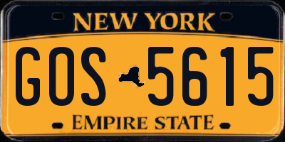 NY license plate GOS5615