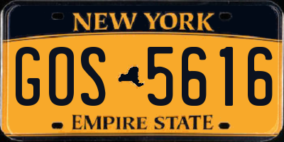 NY license plate GOS5616