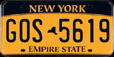 NY license plate GOS5619