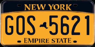NY license plate GOS5621