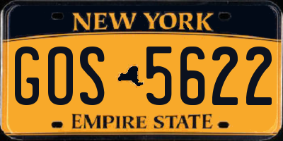 NY license plate GOS5622