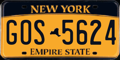 NY license plate GOS5624