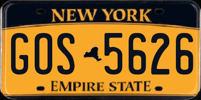 NY license plate GOS5626