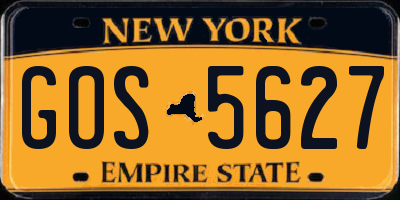 NY license plate GOS5627