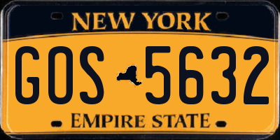 NY license plate GOS5632