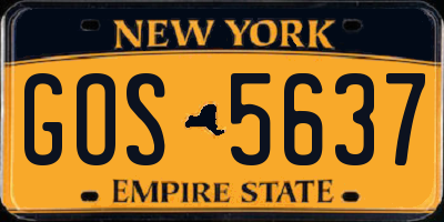 NY license plate GOS5637