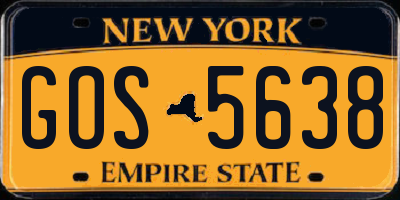 NY license plate GOS5638