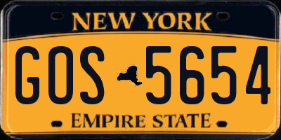 NY license plate GOS5654