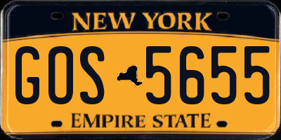 NY license plate GOS5655