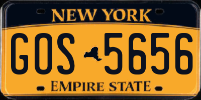 NY license plate GOS5656