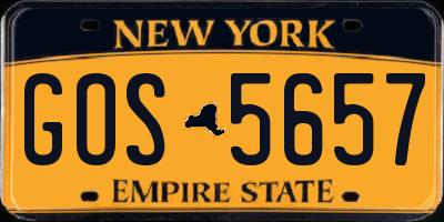 NY license plate GOS5657