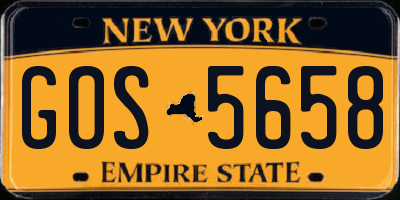 NY license plate GOS5658