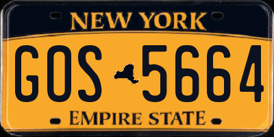 NY license plate GOS5664