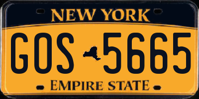NY license plate GOS5665