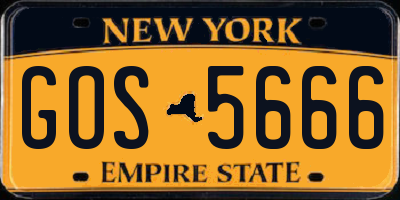 NY license plate GOS5666