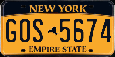 NY license plate GOS5674