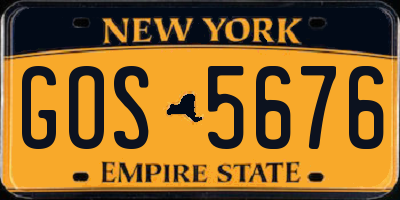 NY license plate GOS5676