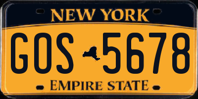 NY license plate GOS5678
