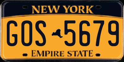 NY license plate GOS5679