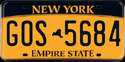 NY license plate GOS5684