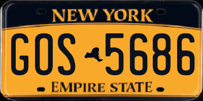 NY license plate GOS5686