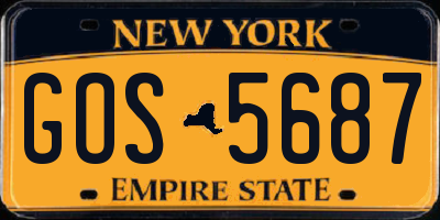 NY license plate GOS5687