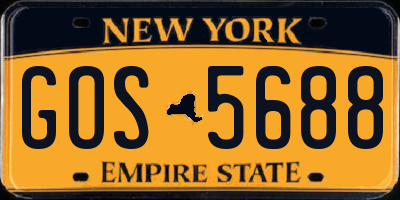 NY license plate GOS5688