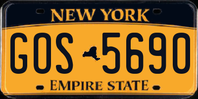 NY license plate GOS5690