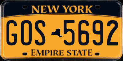 NY license plate GOS5692