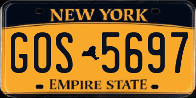 NY license plate GOS5697